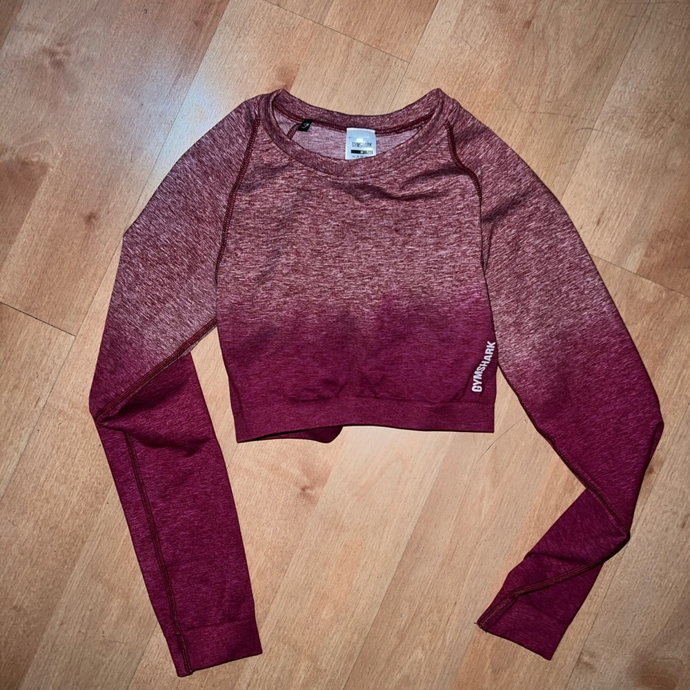 Gymshark adapt ombré seamless long sleeve crop top